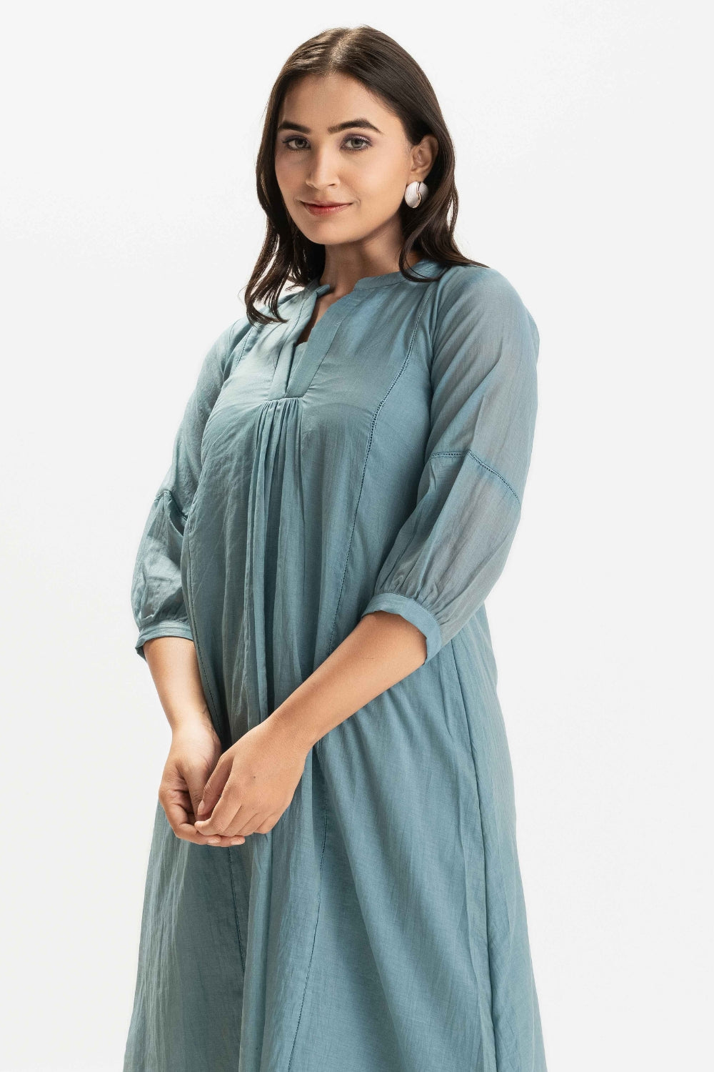 BLUE PURE CHANDERI SOFT CO-ORD SET