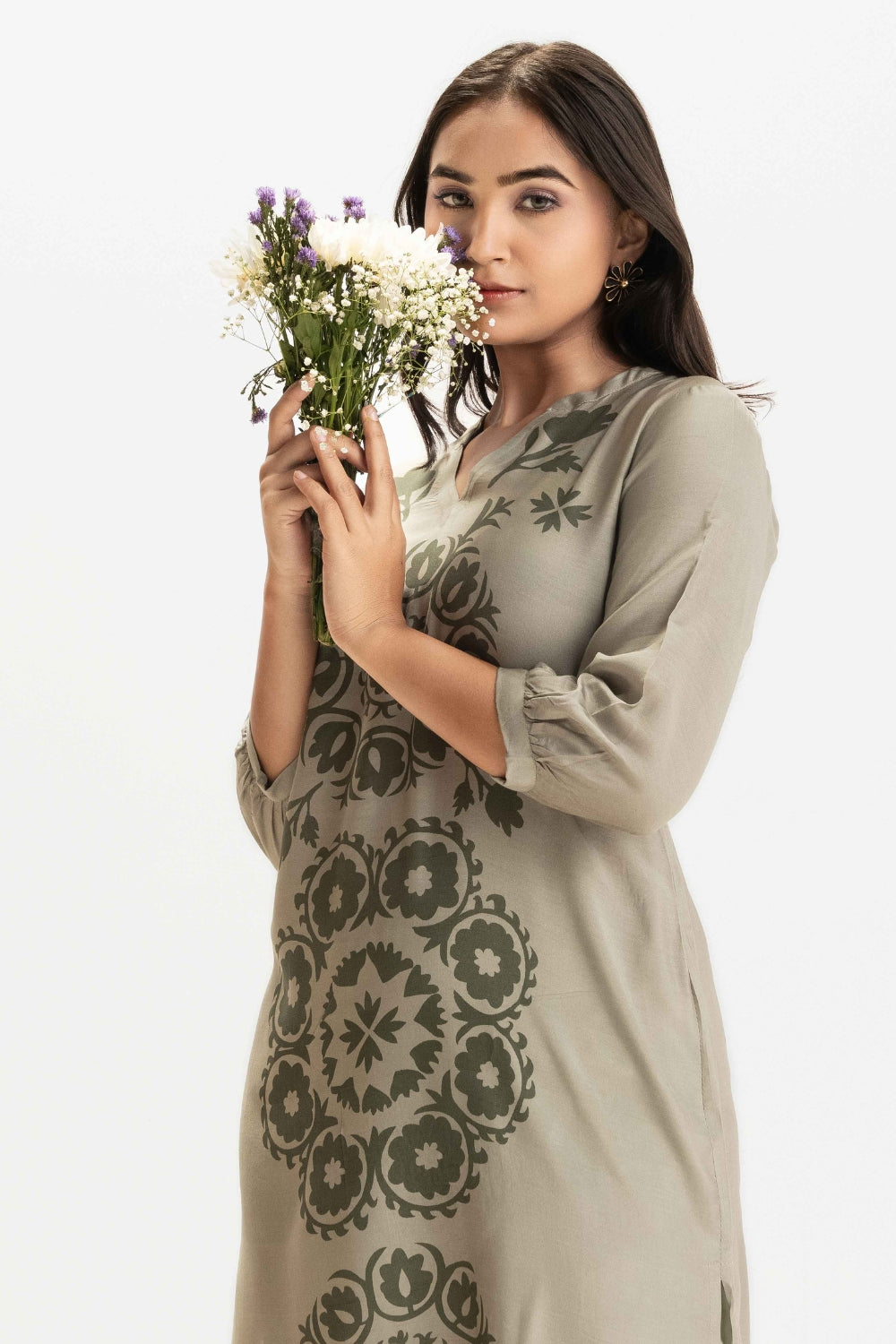 SAGE GREEN DELICATE PURE MUSLIN SOFT KURTA AND PANT