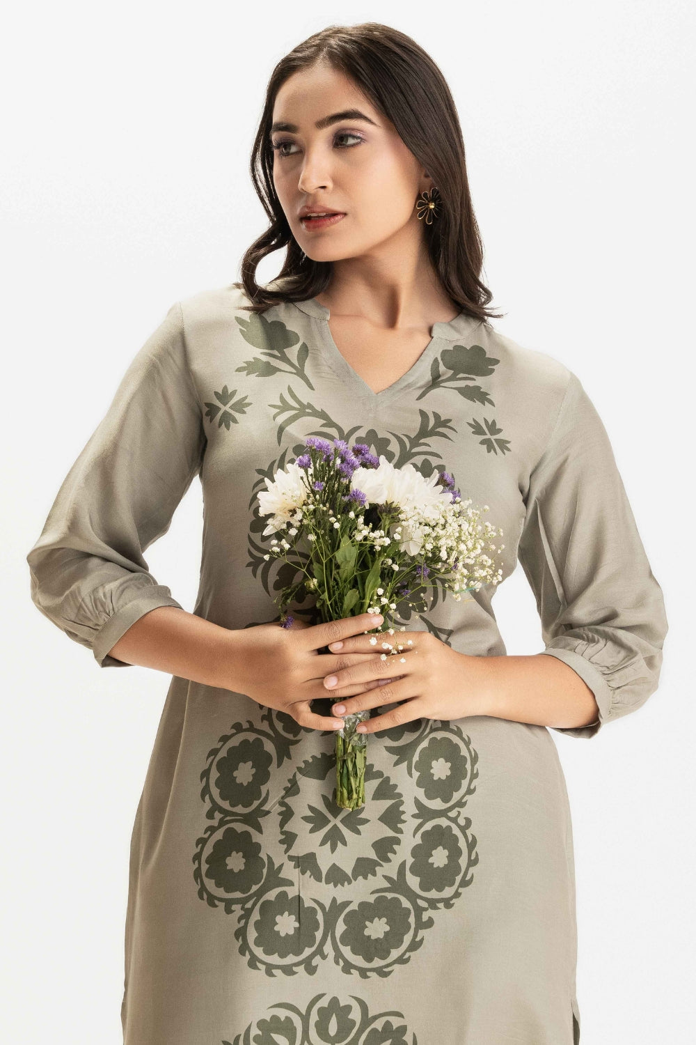 SAGE GREEN DELICATE PURE MUSLIN SOFT KURTA AND PANT