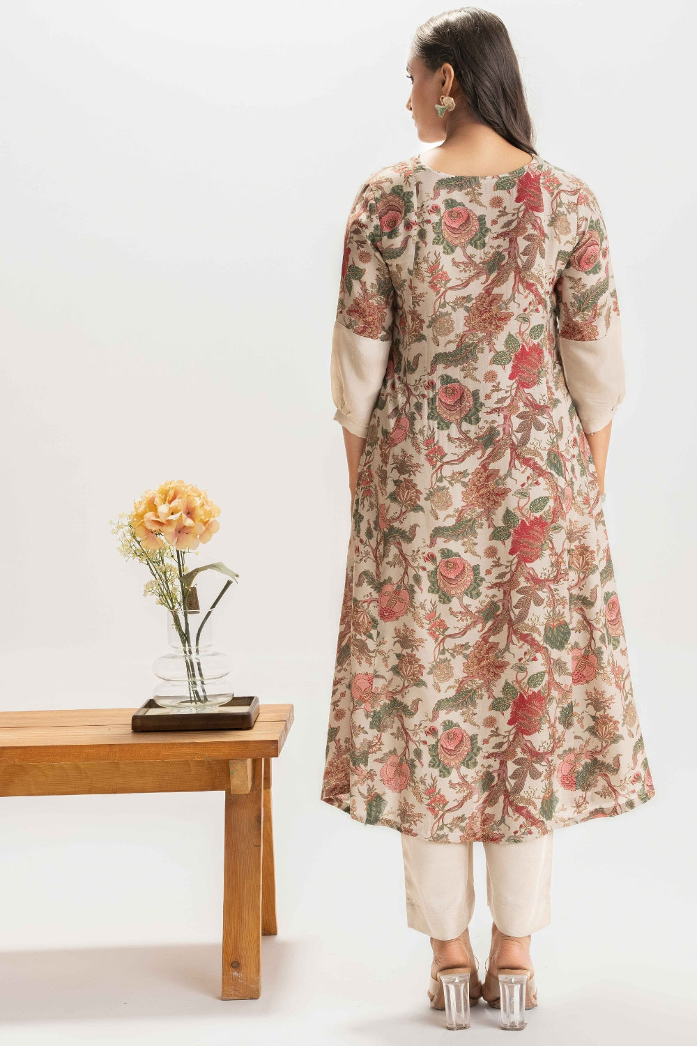 BEIGE DELICATE PURE MUSLIN SOFT CO-ORD SET