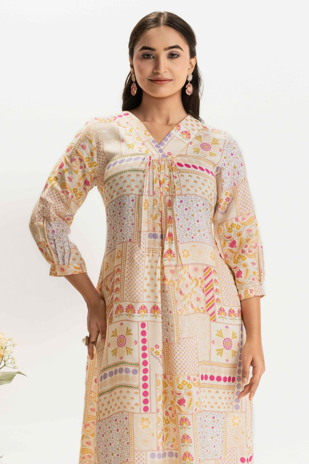 CREAM DELICATE PURE MUSLIN SOFT CO-ORD SET