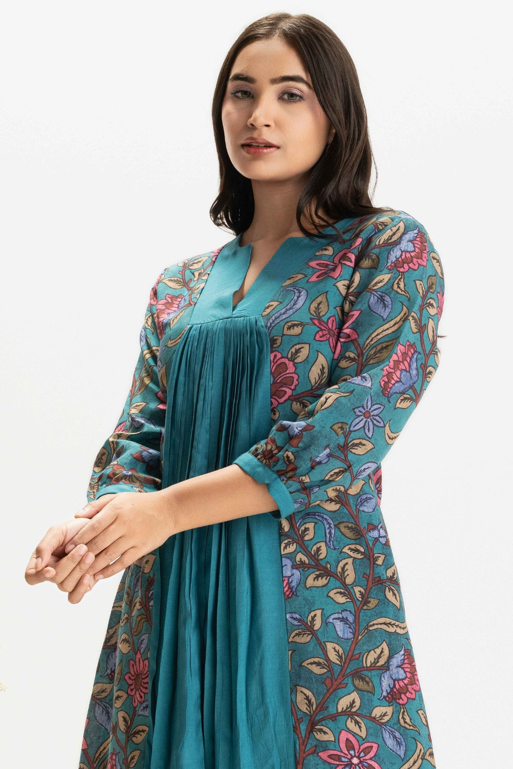 TEAL BLUE DELICATE PURE MUSLIN SOFT CO-ORD SET