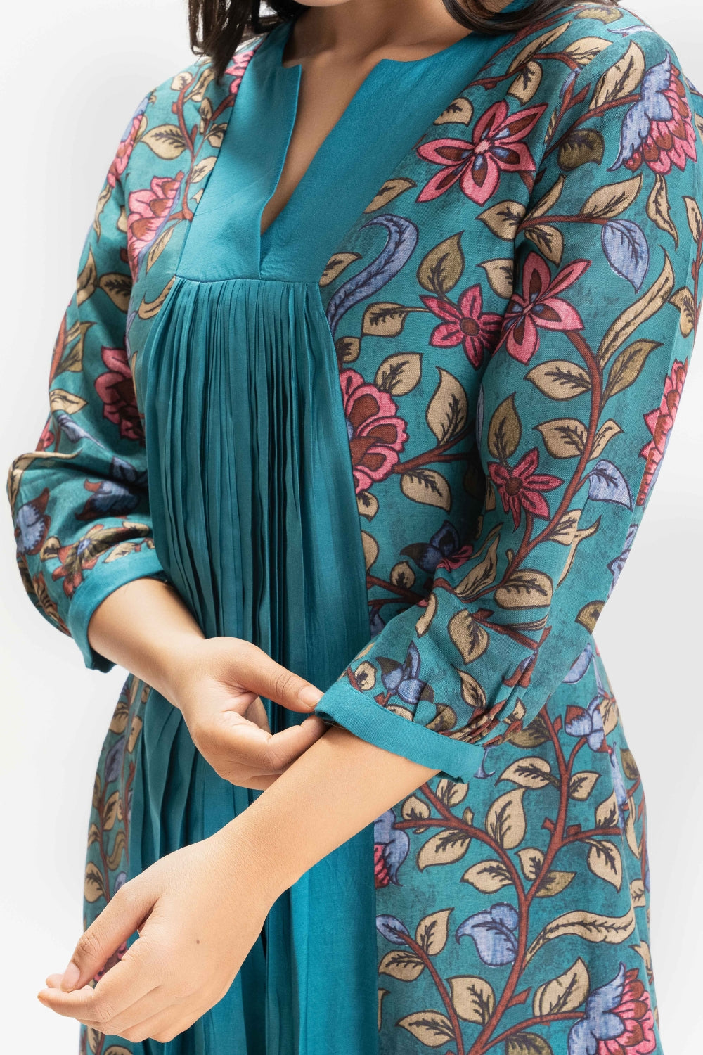 TEAL BLUE DELICATE PURE MUSLIN SOFT CO-ORD SET