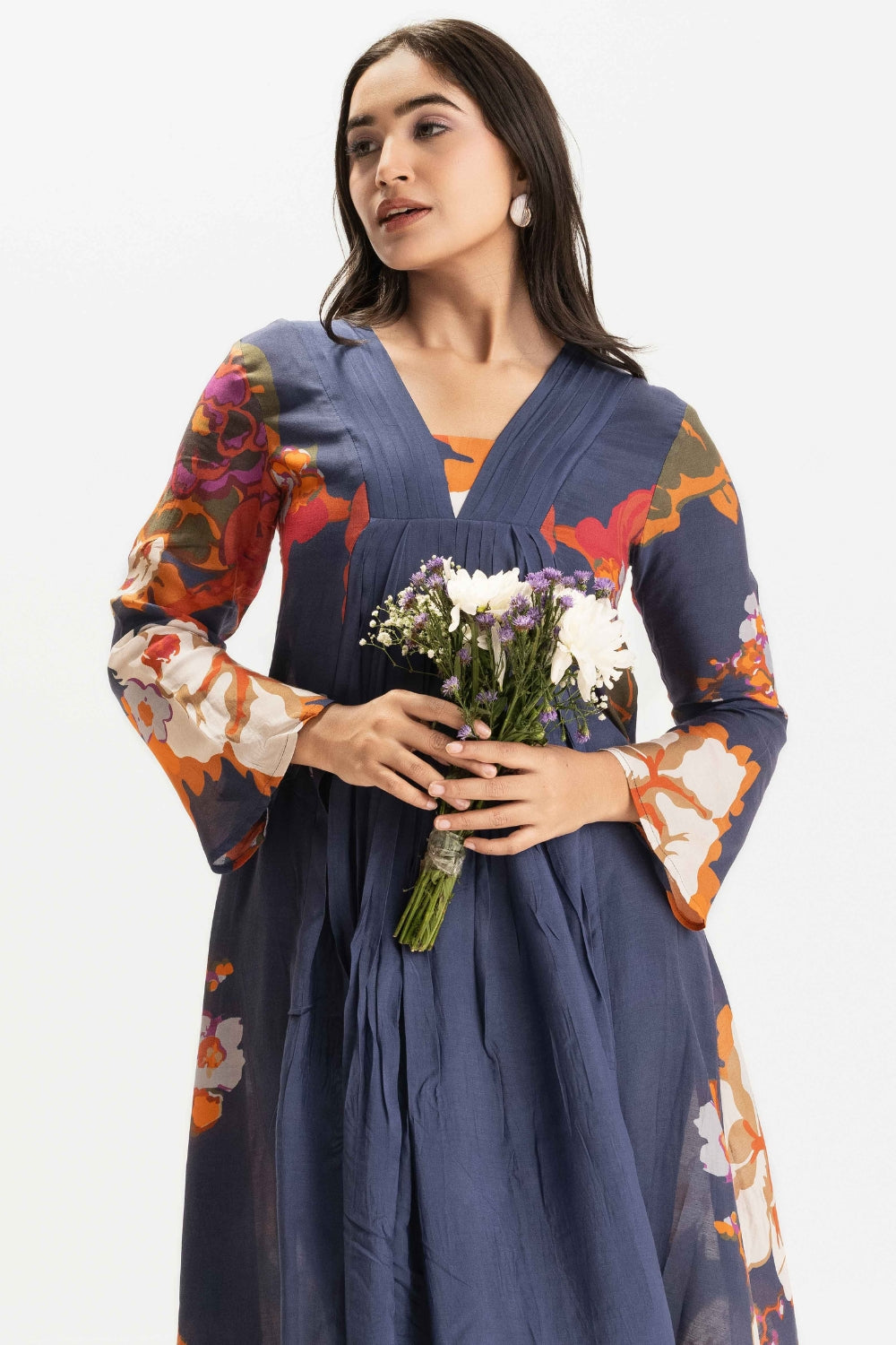 NAVY BLUE DELICATE PURE MUSLIN SOFT CO-ORD SET