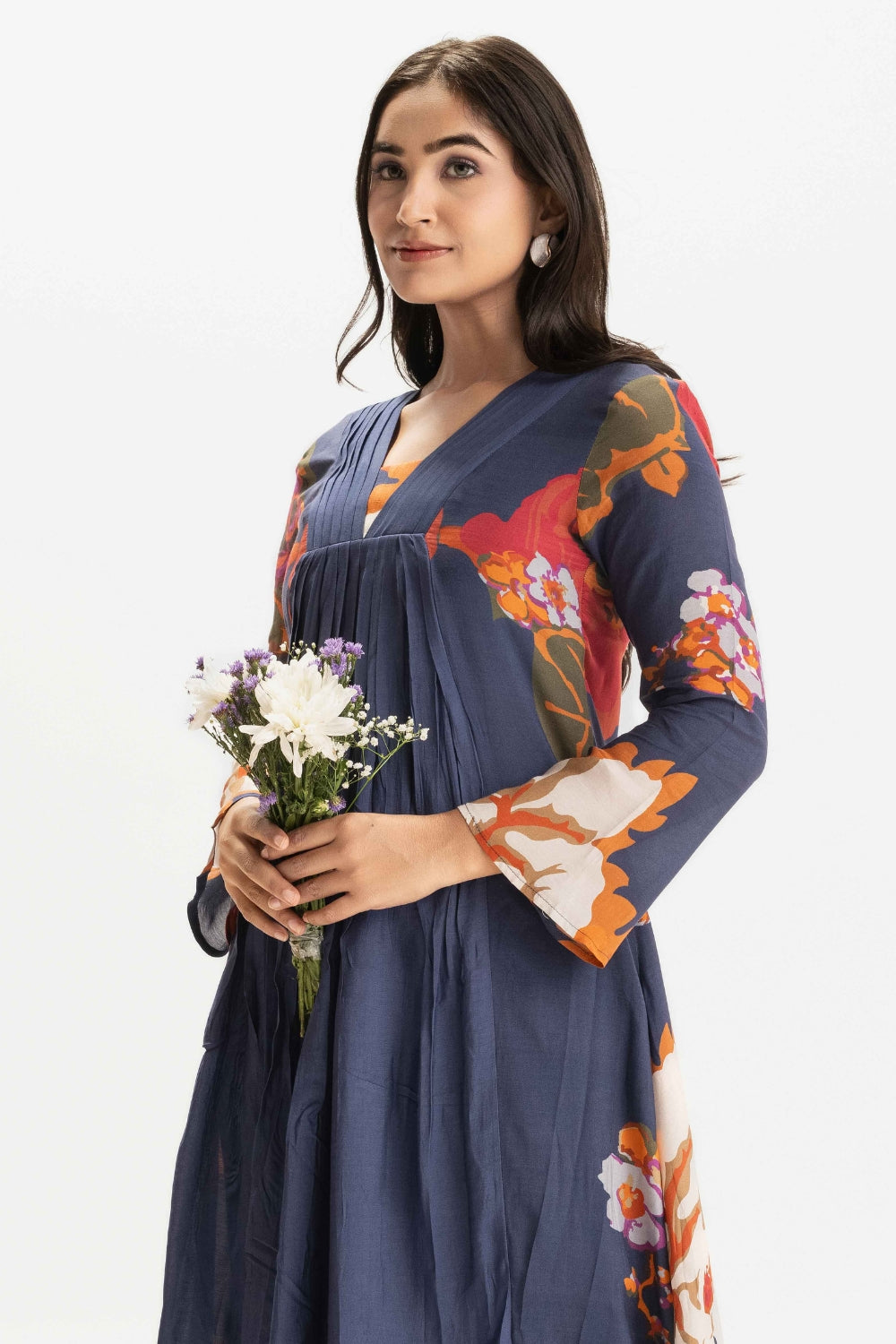 NAVY BLUE DELICATE PURE MUSLIN SOFT CO-ORD SET