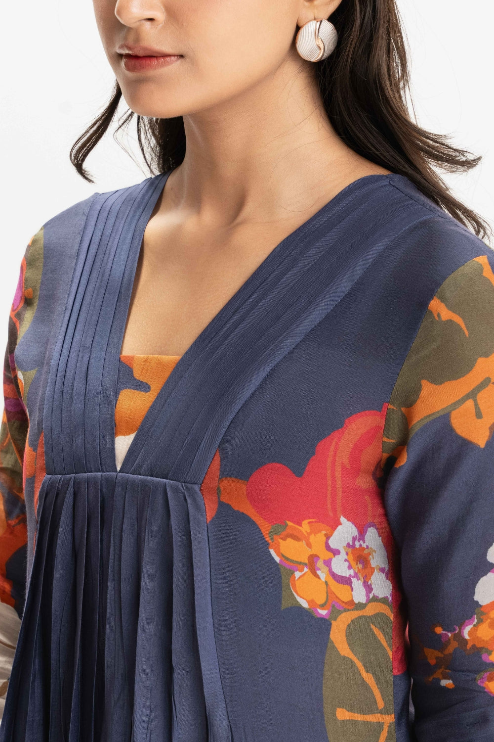 NAVY BLUE DELICATE PURE MUSLIN SOFT CO-ORD SET