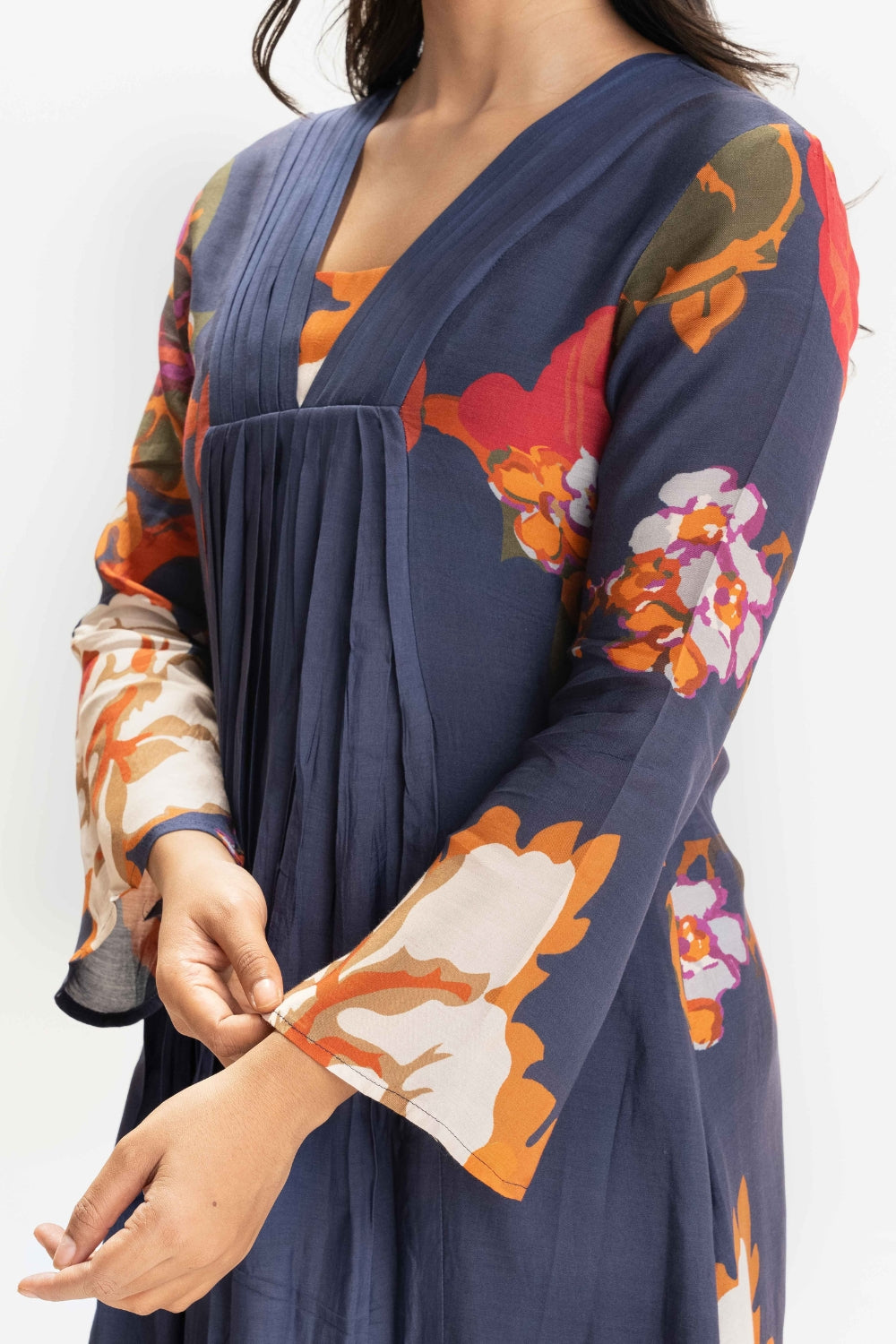 NAVY BLUE DELICATE PURE MUSLIN SOFT CO-ORD SET