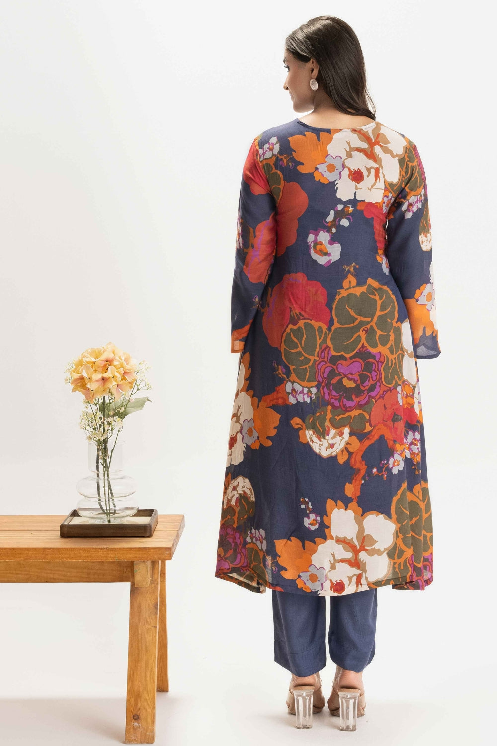 NAVY BLUE DELICATE PURE MUSLIN SOFT CO-ORD SET