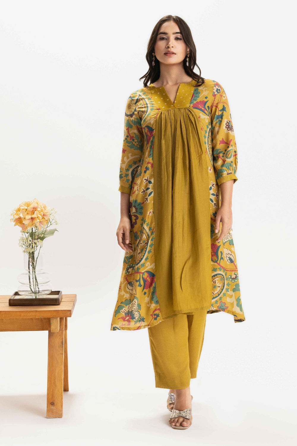 MUSTARD YELLOW DELICATE PURE MUSLIN SOFT CO-ORD SET