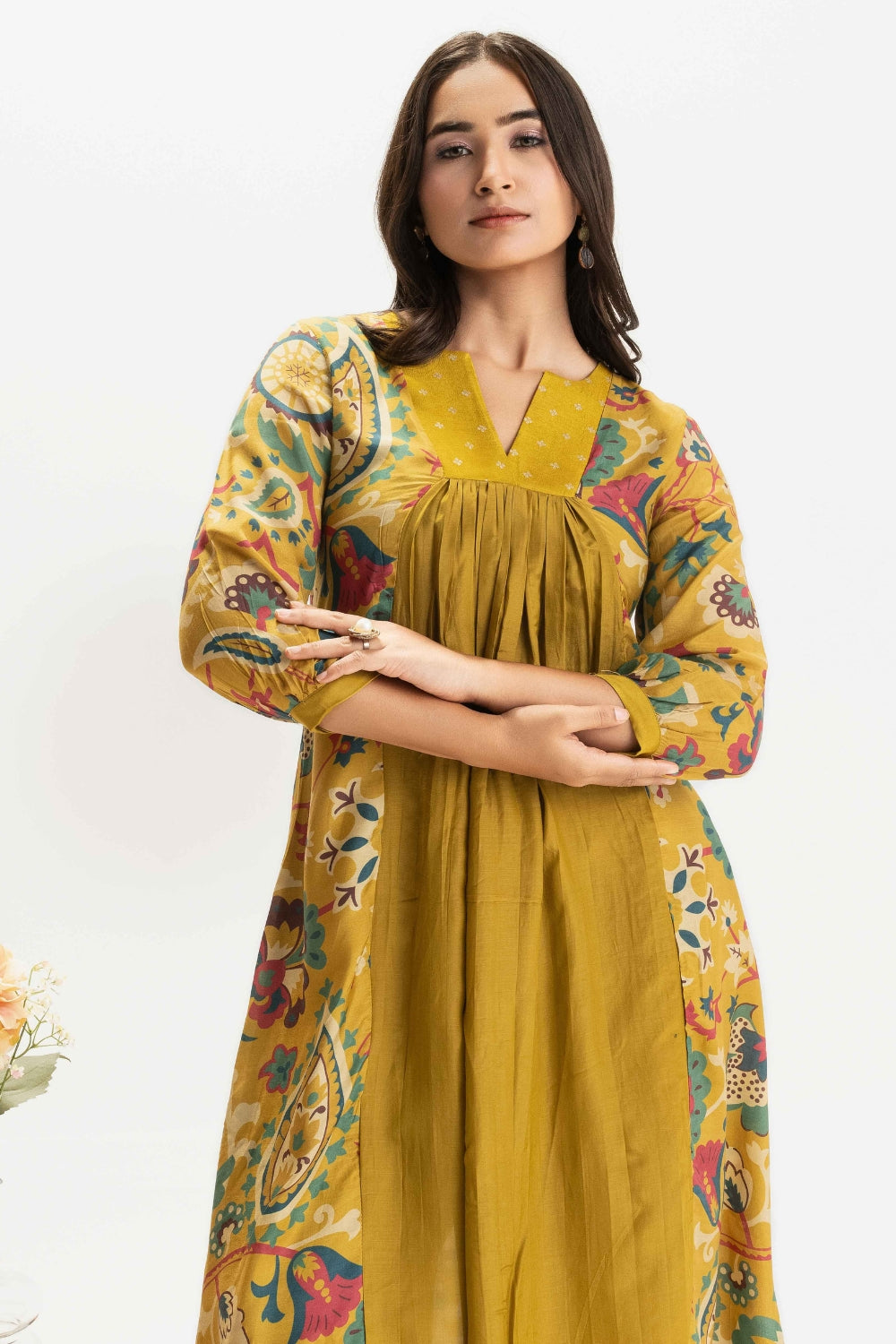 MUSTARD YELLOW DELICATE PURE MUSLIN SOFT CO-ORD SET