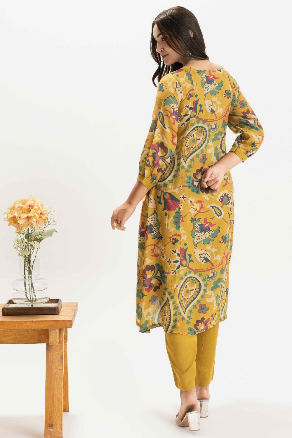 MUSTARD YELLOW DELICATE PURE MUSLIN SOFT CO-ORD SET