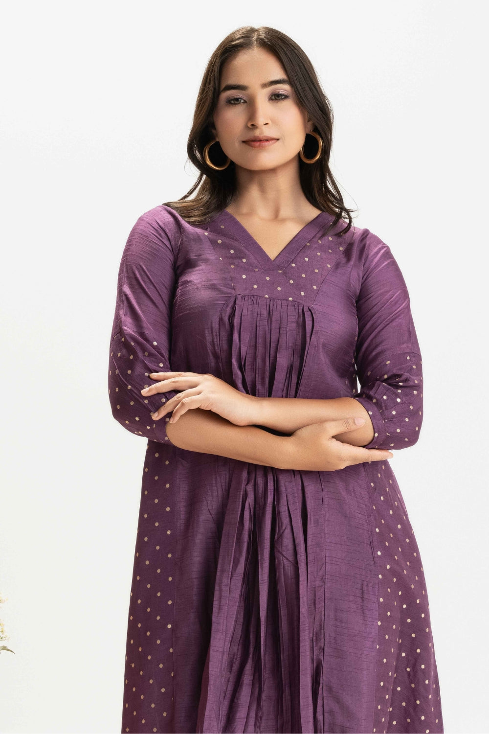 DEEP PURPLE DOLA SILK BROCADE WORK CO-ORD SET