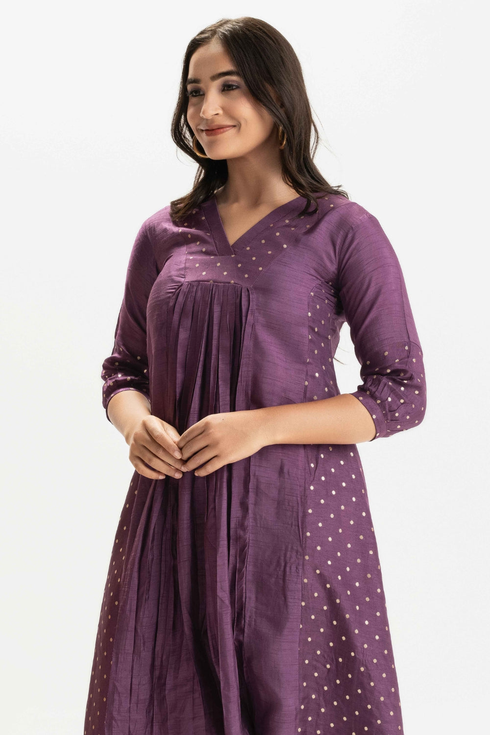 DEEP PURPLE DOLA SILK BROCADE WORK CO-ORD SET