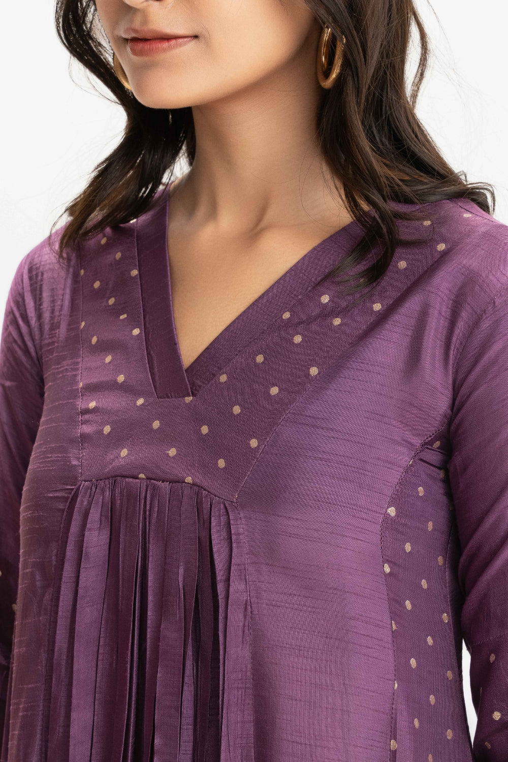 DEEP PURPLE DOLA SILK BROCADE WORK CO-ORD SET