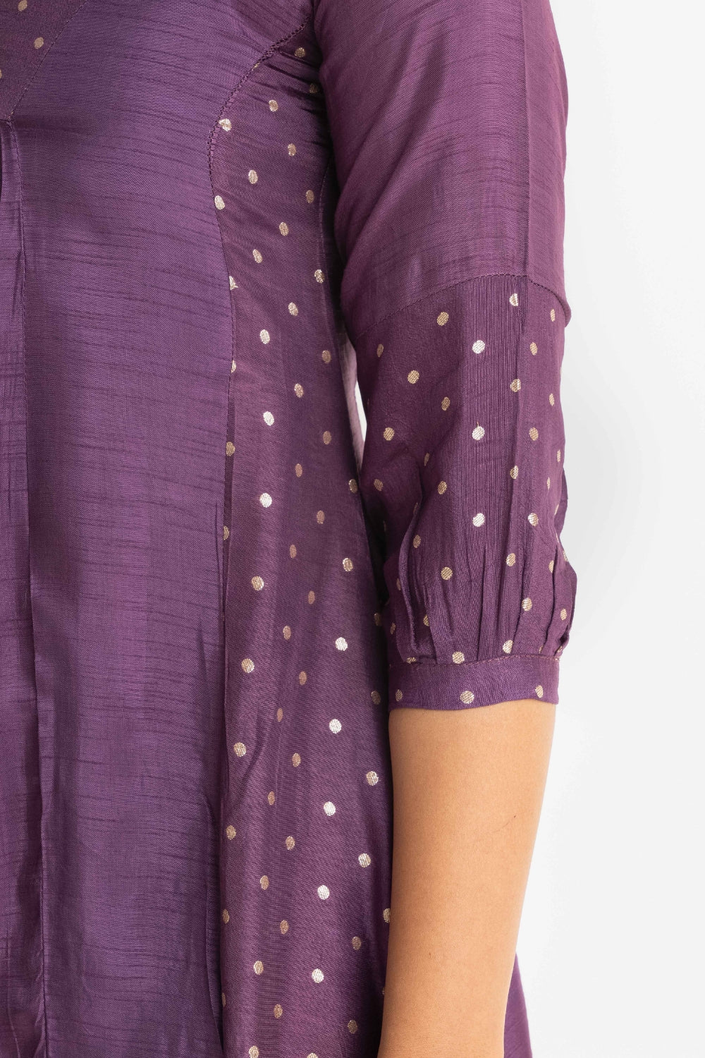 DEEP PURPLE DOLA SILK BROCADE WORK CO-ORD SET