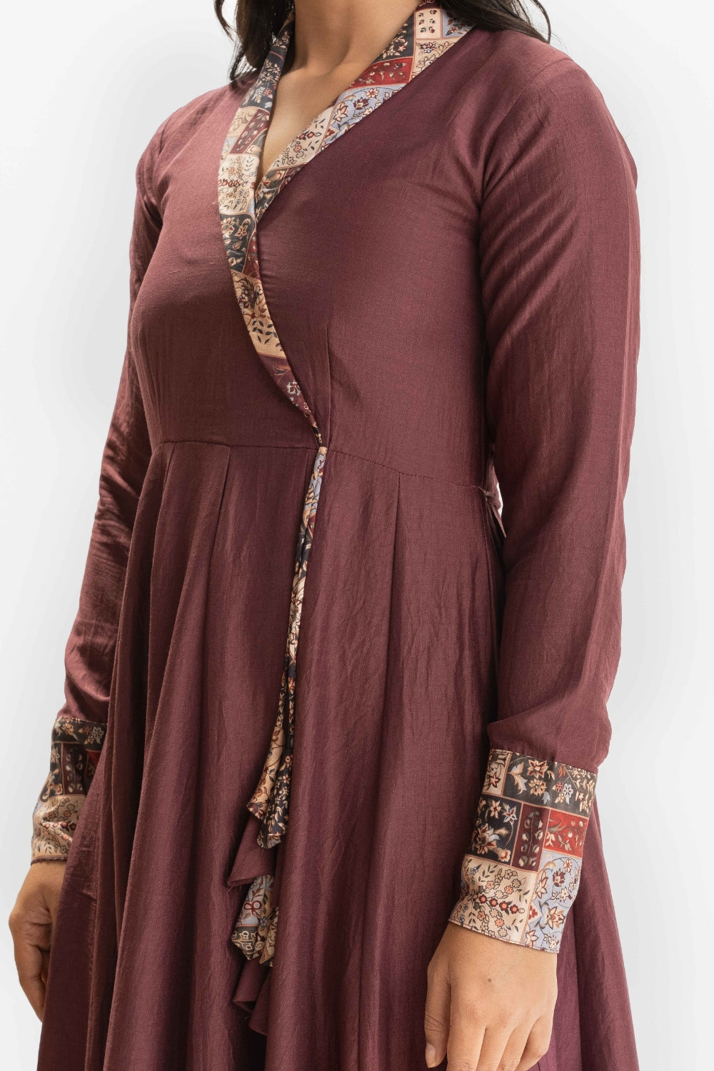 DUSTY PINK CHINNON COTTON ANARKALI (WITHOUT DUPATTA)