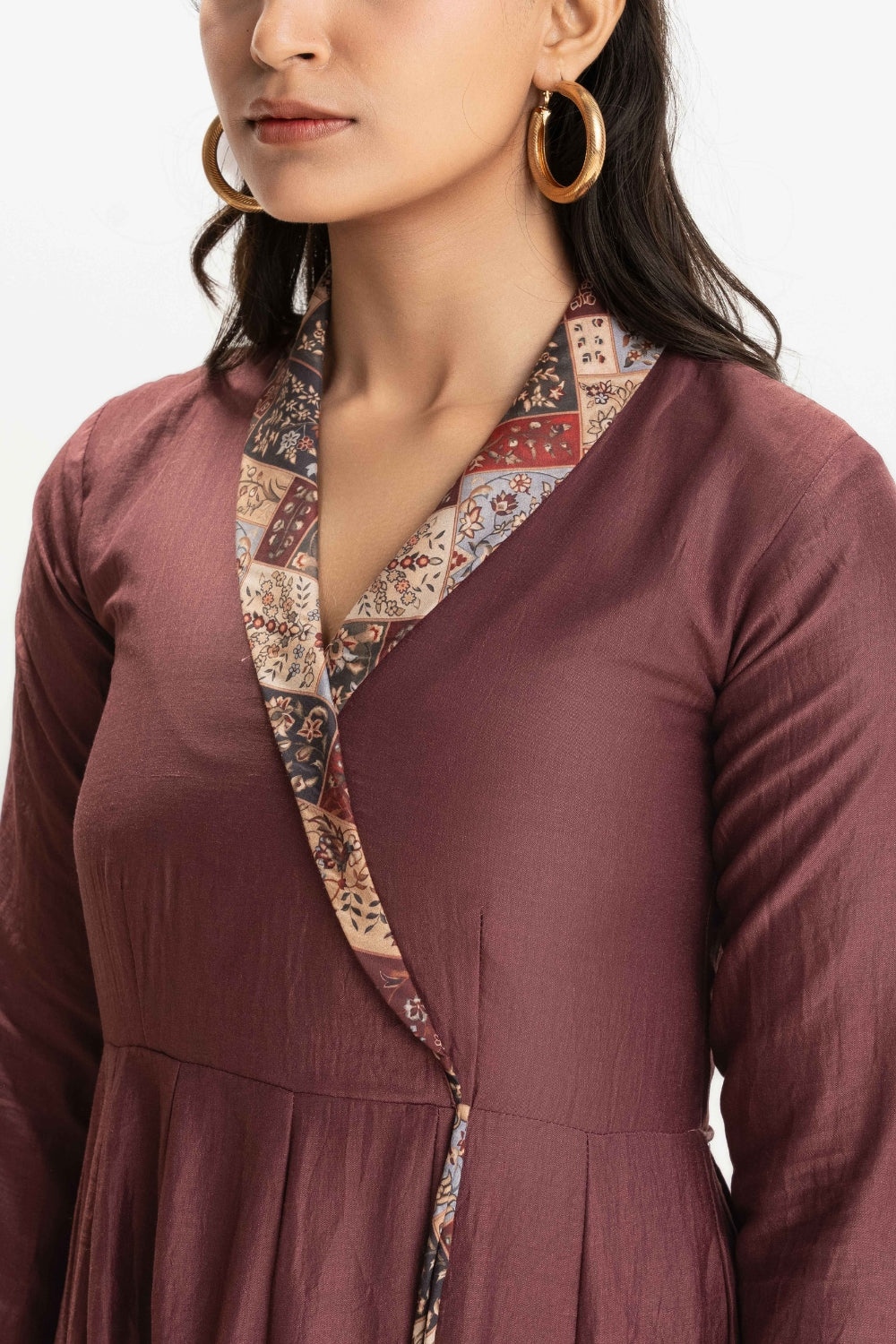 DUSTY PINK CHINNON COTTON ANARKALI (WITHOUT DUPATTA)